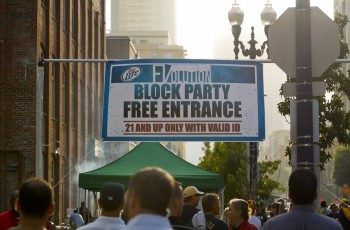 Padre Fans.Block Party in the East Village/Ballpark District Today